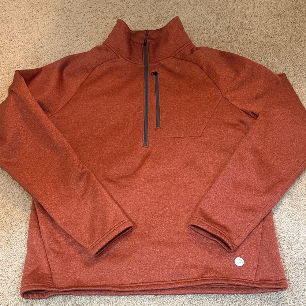 L.L. Bean Men’s Burnt Orange Quarter-Zip Pullover